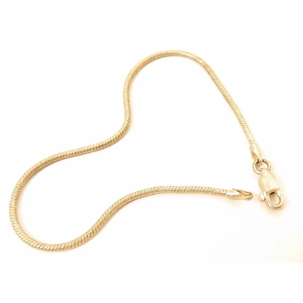 Classic Simple Sterling Silver Vintage‎ Snake Chain Bracelet*7